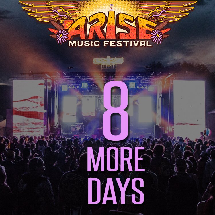 AriseFestival's tweet image. JUST 8 DAYS UNTIL ARISE MUSIC FESTIVAL 2017! Get tickets at arisefestival.com/tickets/ NOW! 
#arisefestival
