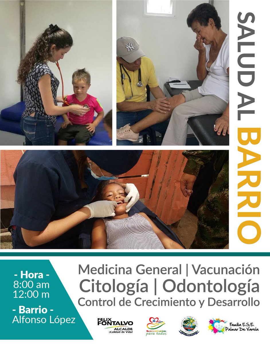 Te esperamos mañana a partir de las 8:00 a. m. En el Parque La Dicha para que aproveches los servicios que te lleva  "Salud al Barrio".