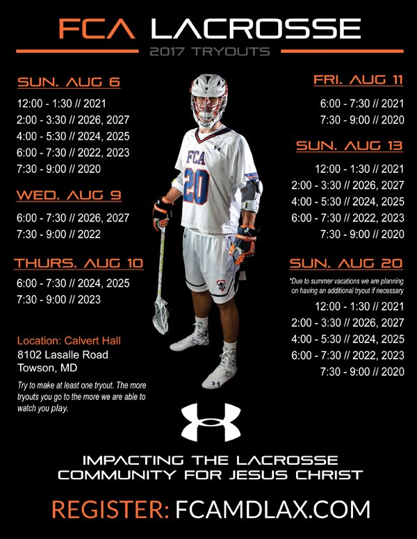 BaltimoreLax's tweet photo. A special club experience! Registration open for @FCA_MD_LAX tryouts (2020-2027) in August at Calvert Hall - https://t.co/2fN5Kgw2Pa https://t.co/HZO1NW3iHK