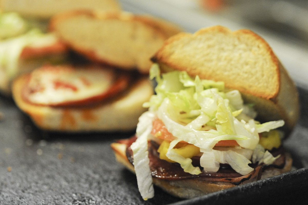 WallysCambridge's tweet photo. Our Italian sub, loaded with ham, pepperoni, salami, provolone cheese, veggies and Italian dressing... and boy is it good! #eatlocal https://t.co/iMiqZGmiur