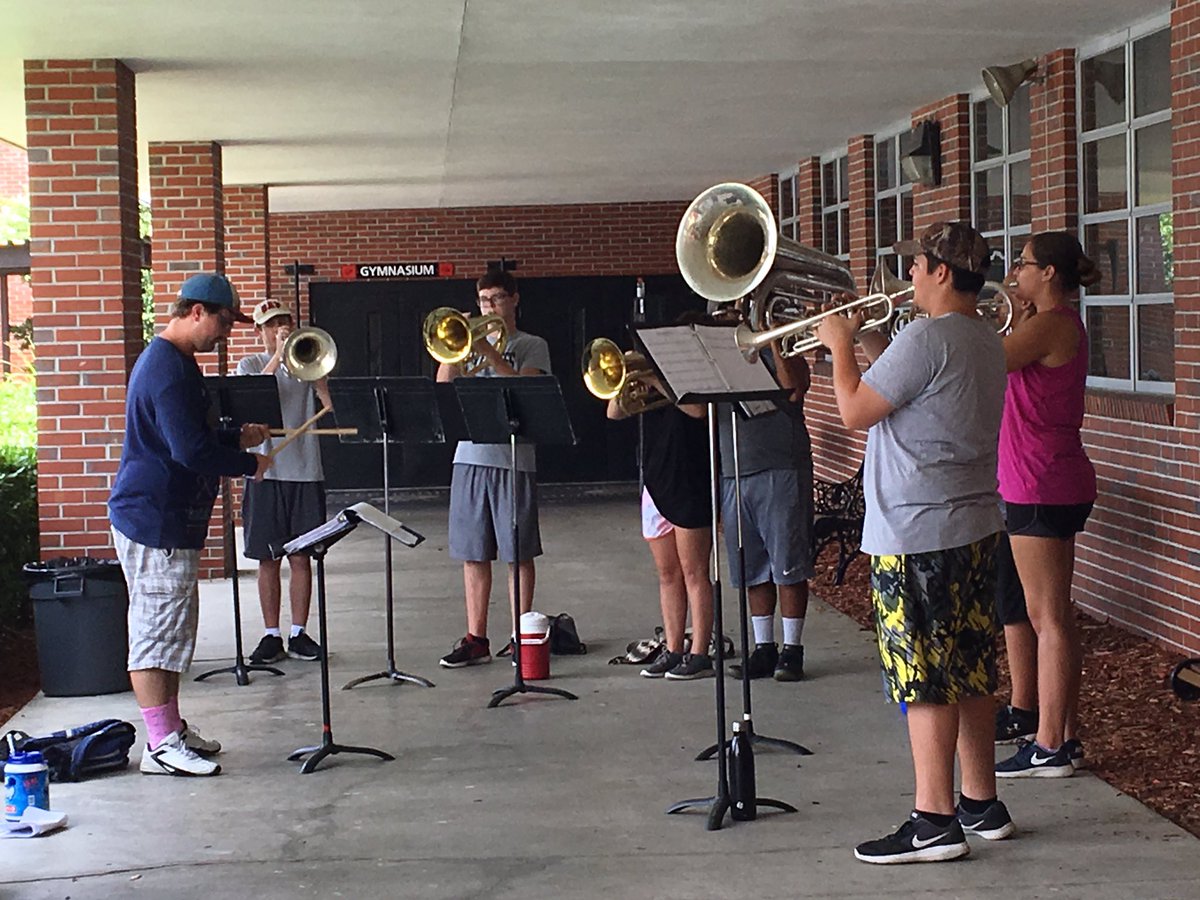 CHSCanes's tweet photo. Hard at work on another hot day preparing for the upcoming season!  #OneHurricane @citrushighband https://t.co/8WR1uUY1WX
