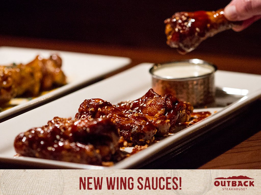 OutbackSteakAus's tweet photo. Try our new wing sauces: Carolina Gold and Asian BBQ. But if you're fan of the classics, we can still prepare them your style 😉 #OutbackAU https://t.co/7kAnRgs6ao