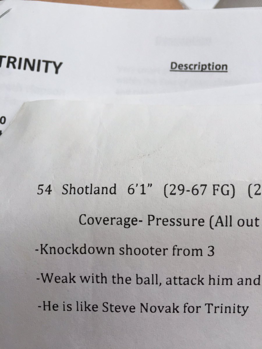 DieselhyphenSon's tweet photo. From a 2012 scouting report of Trinity. @joe_shot do you like or love the comparison to @stevenovak16
#whyd3 #scacsports https://t.co/KylygUtRAO