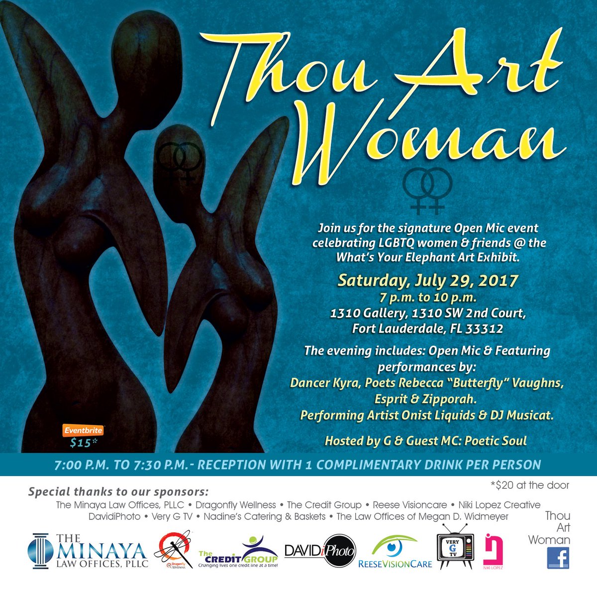 VeryGTV's tweet photo. The signature open mic night celebrating #LGBTQ women &amp; allies is this Saturday 7/29 at 7pm...join us Fort Lauderdale! #thouartwoman https://t.co/OJSSTg6Roi