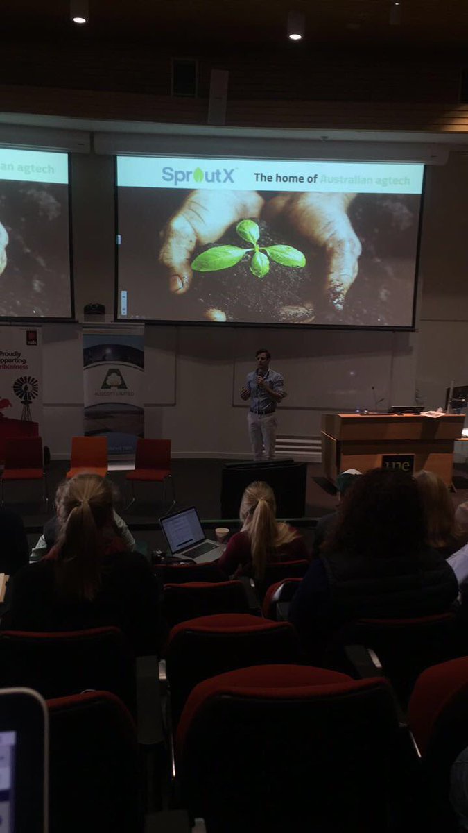 Sam Tretheway sharing the latest in Agri-Tech start-ups! #RuralFocus17 #SproutX #farmingfutures