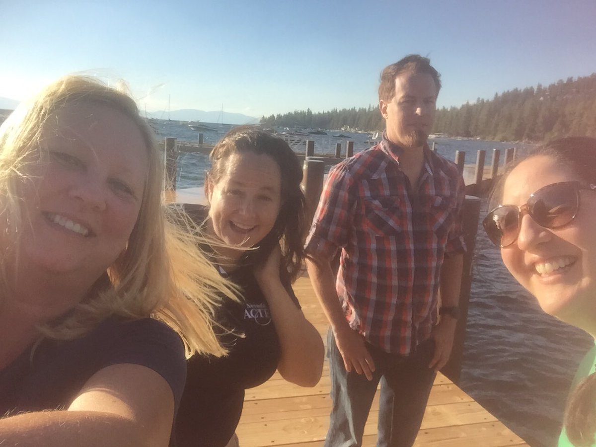 MrsChattaway's tweet photo. #NACTE2017 BBQ enjoying Lake Tahoe with @SnowVegas @Squintan https://t.co/DKVZdf2Vkp