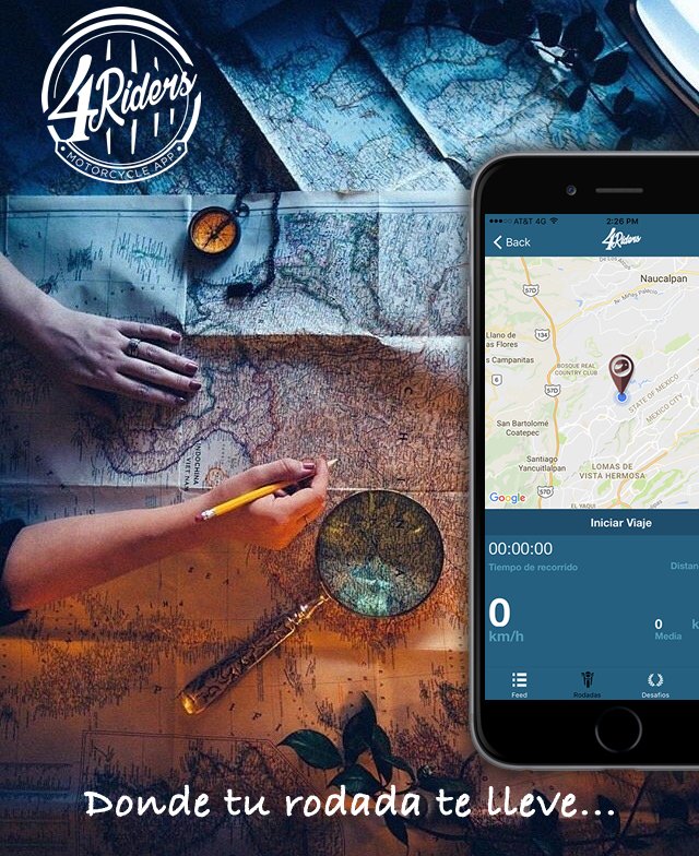 4RidersApp's tweet photo. No olvides trackear y compartir tus rodadas! #4Riders https://t.co/r2Mxf0SseA