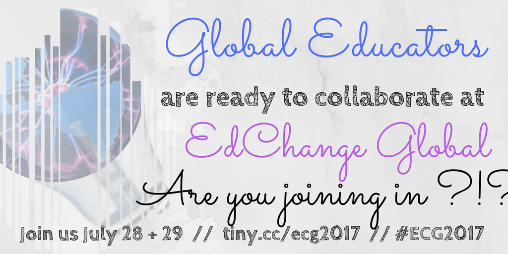 cassiereederedu's tweet photo. The past 4 events have connected Ts & Ss from 83 countries-WOW! Registration now open for #ECG2017ย https://t.co/MtgX50YNoe @edchangeglobal https://t.co/3wehW18Fp6
