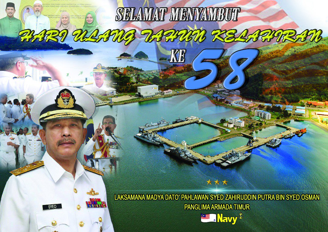 Selamat Menyambut Hari Lahir Panglima <a href="/syedzahirputra/">VAdm Syed Zahiruddin</a> #semogadirahmati 
<a href="/mykamarul/">Kamarul</a>
<a href="/tldm_rasmi/">Royal Malaysian Navy</a>