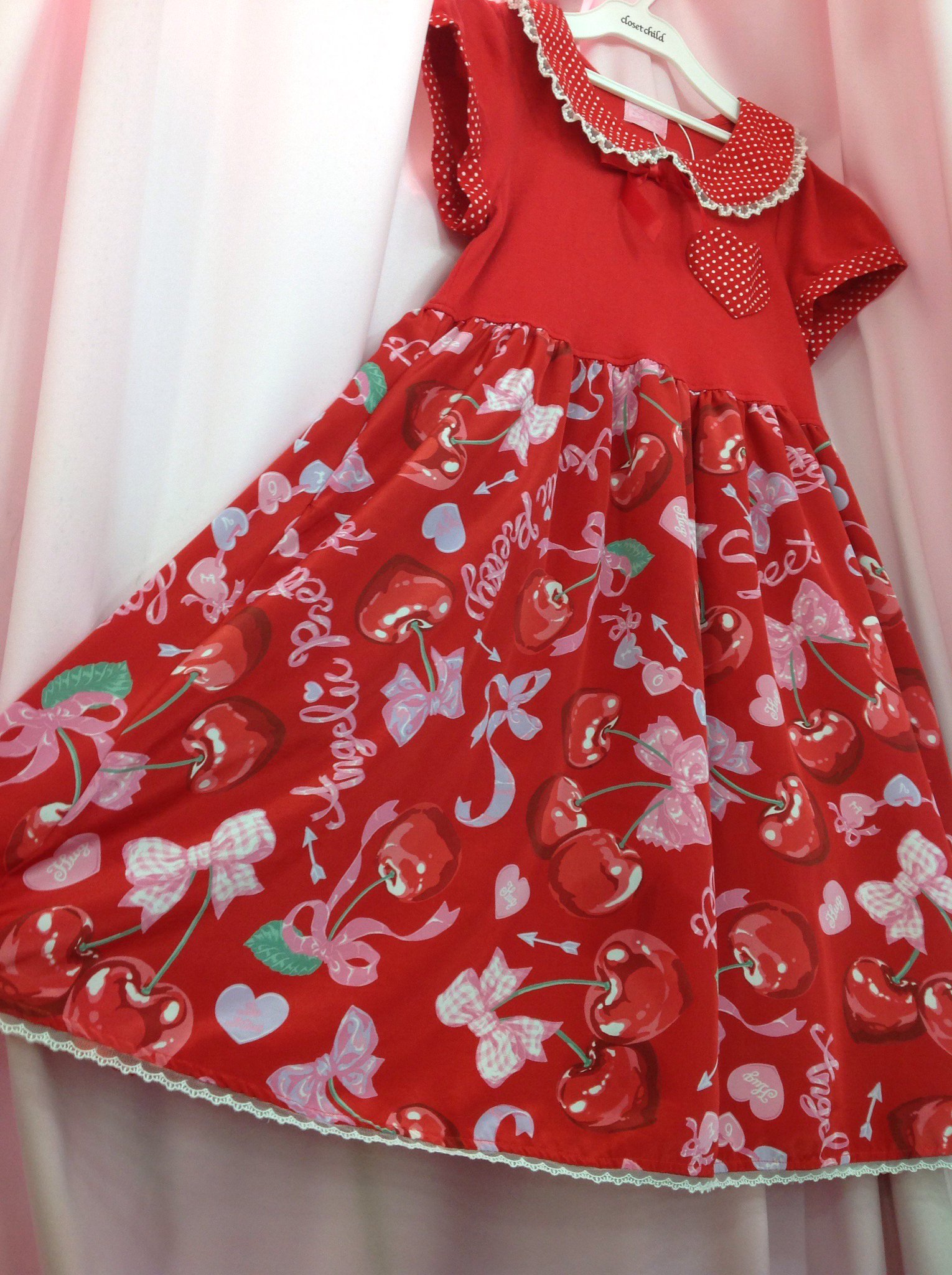 エバニュー AngelicPretty WrappingCherry JSK＆クリップ 赤 - 通販