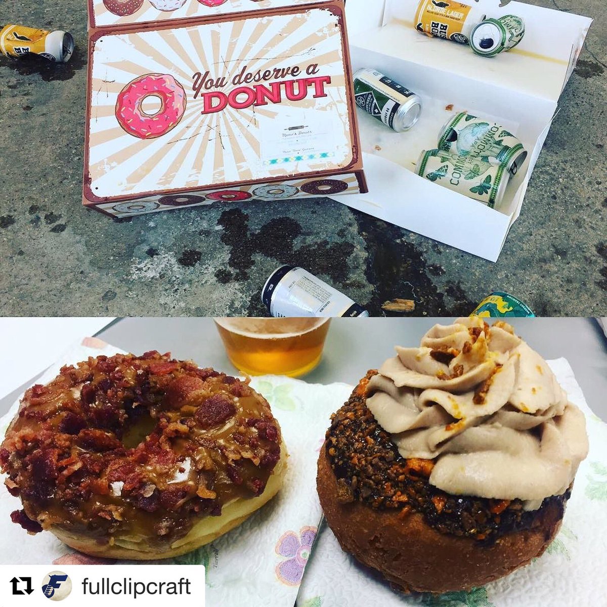 #craftBeer and 🍩 w/ <a href="/FullClipCraft/">FullClipCraft</a> 
"...We sure enjoyed making some new friends <a href="/momosdonuts/">Momo's Donuts</a> that make some 💣A💰💰 #donuts . #doughnuts #beer
