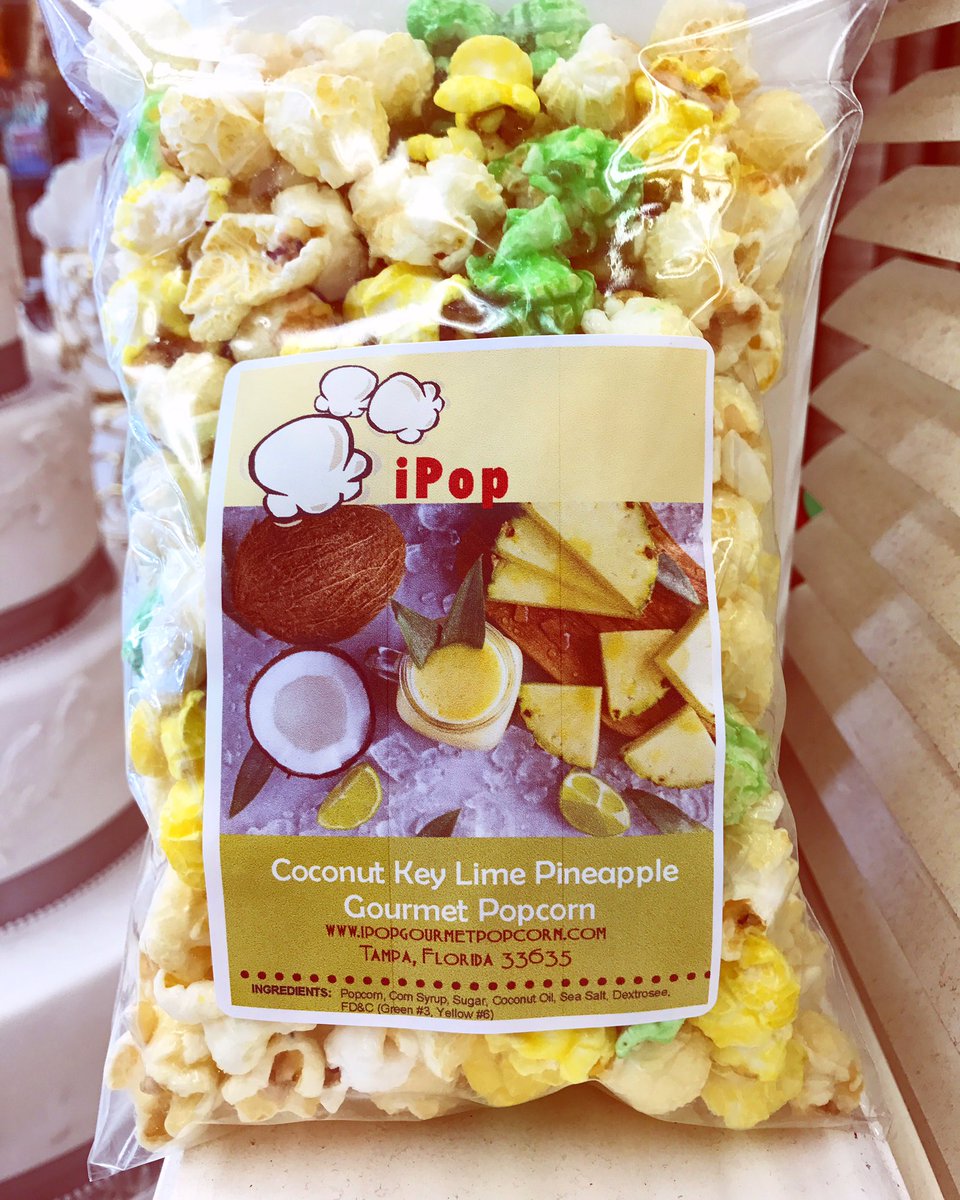 ipopgourmet's tweet photo. Coconut, key lime🍍🍍and pineapple gourmet popcorn. This blend is crazy 😜😜good #coconut #delicious #TampaBay https://t.co/8f7caK4uyS