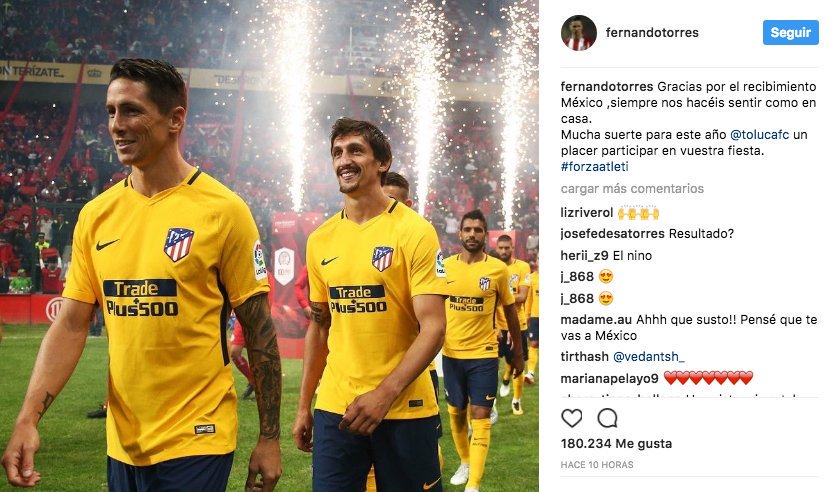 TDCompensacion's tweet photo. Mensaje de Fernando Torres luego del partido por el Centenario del Toluca. #PartidoCentenario https://t.co/NDyU7Vd6Cr