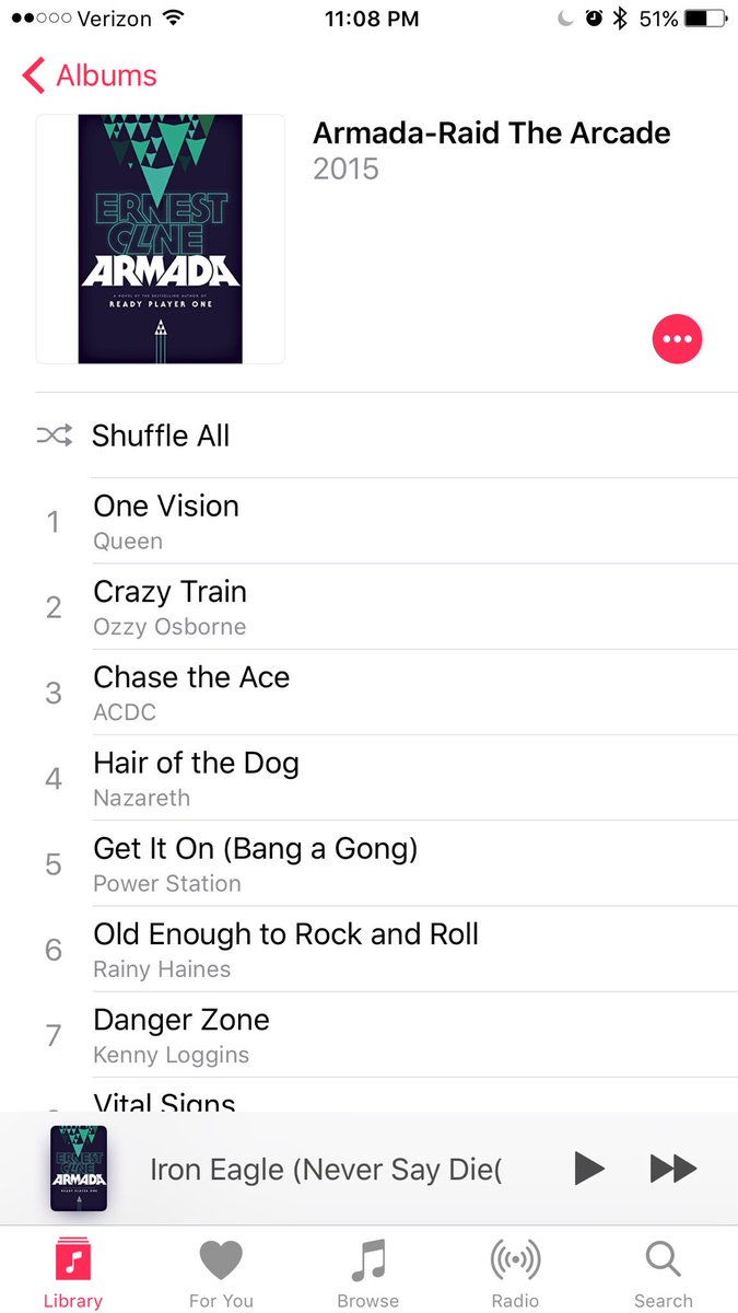 WupinStick's tweet photo. Just finished Armada by @erniecline and had to make the #RaidtheArcade playlist!! https://t.co/MMbHJ4UkZE