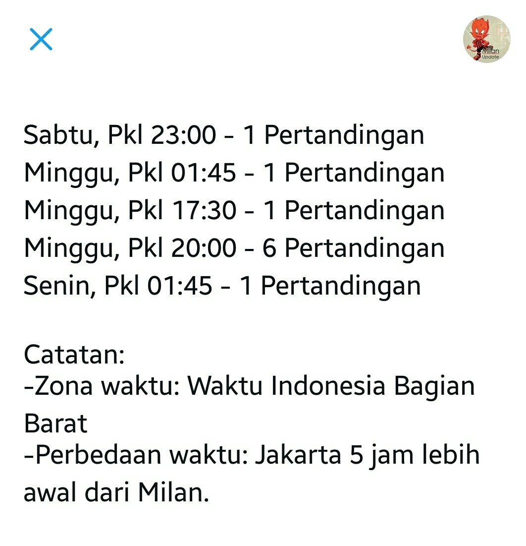 MilanUpdate's tweet photo. Berikut pembagian waktu pertandingan @SerieA_TIM musim 2017/2018. https://t.co/x1XpzFGfEw