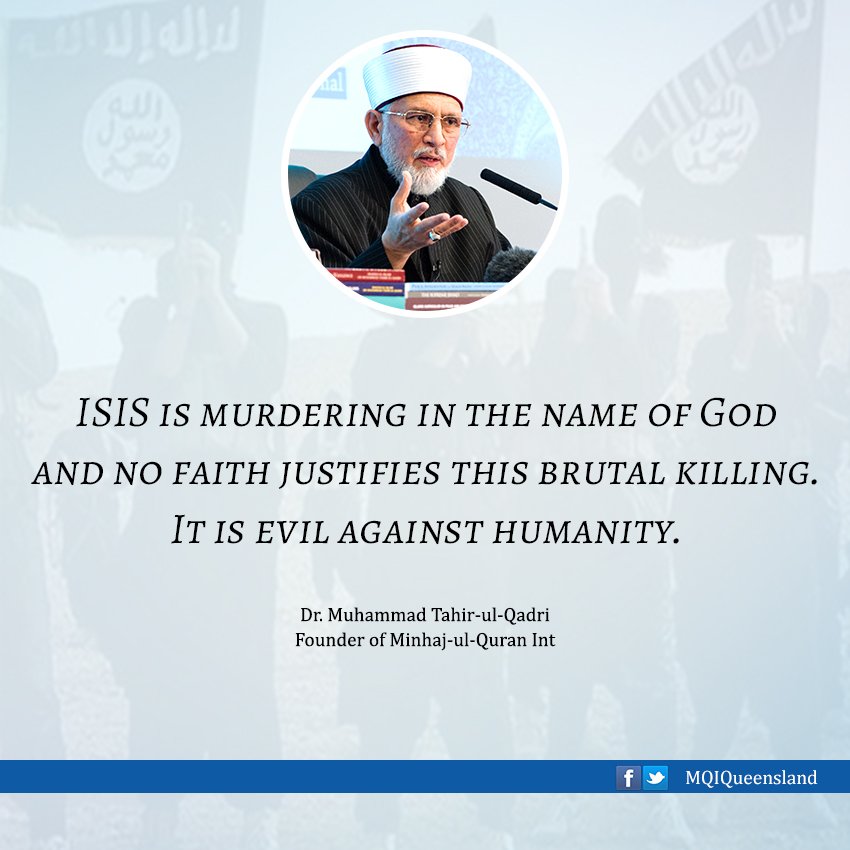 MQI_QLD's tweet photo. #ISIS is murdering in the name of God and no faith justifies this brutal killing. It is evil against humanity. https://t.co/dq3oSl1sEH