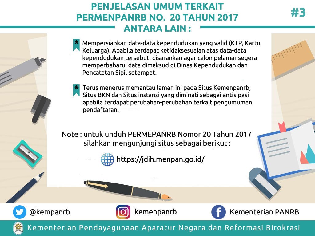 admin share kembali ya siapa tau ada yg lupa atau ada yg blm paham penjelasan umum penerimaan CPNS 2017. silakan di share sahabat muda 😊