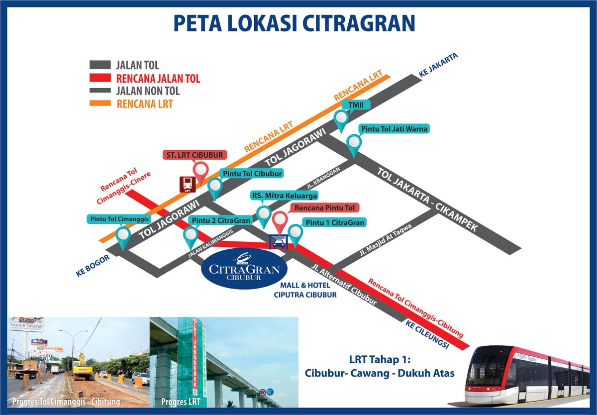 arnanda_danu's tweet photo. PETA LOKASI 2017: Tol Cimanggis-Cibitung (JORR 2) &amp; LRT Cawang-Cibubur. Pintu Tol Baru 200m dr Gerbang CitraGran - https://t.co/nP7nKBpNtq https://t.co/8LaFwsWSMy