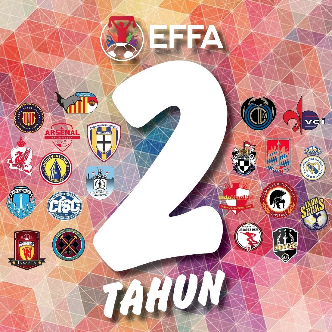 Happy Anniversary European Football Fans club Association yang ke-2.

Semoga bisa menjadi wadah positif bagi semuanya! Amin.

#EFFA