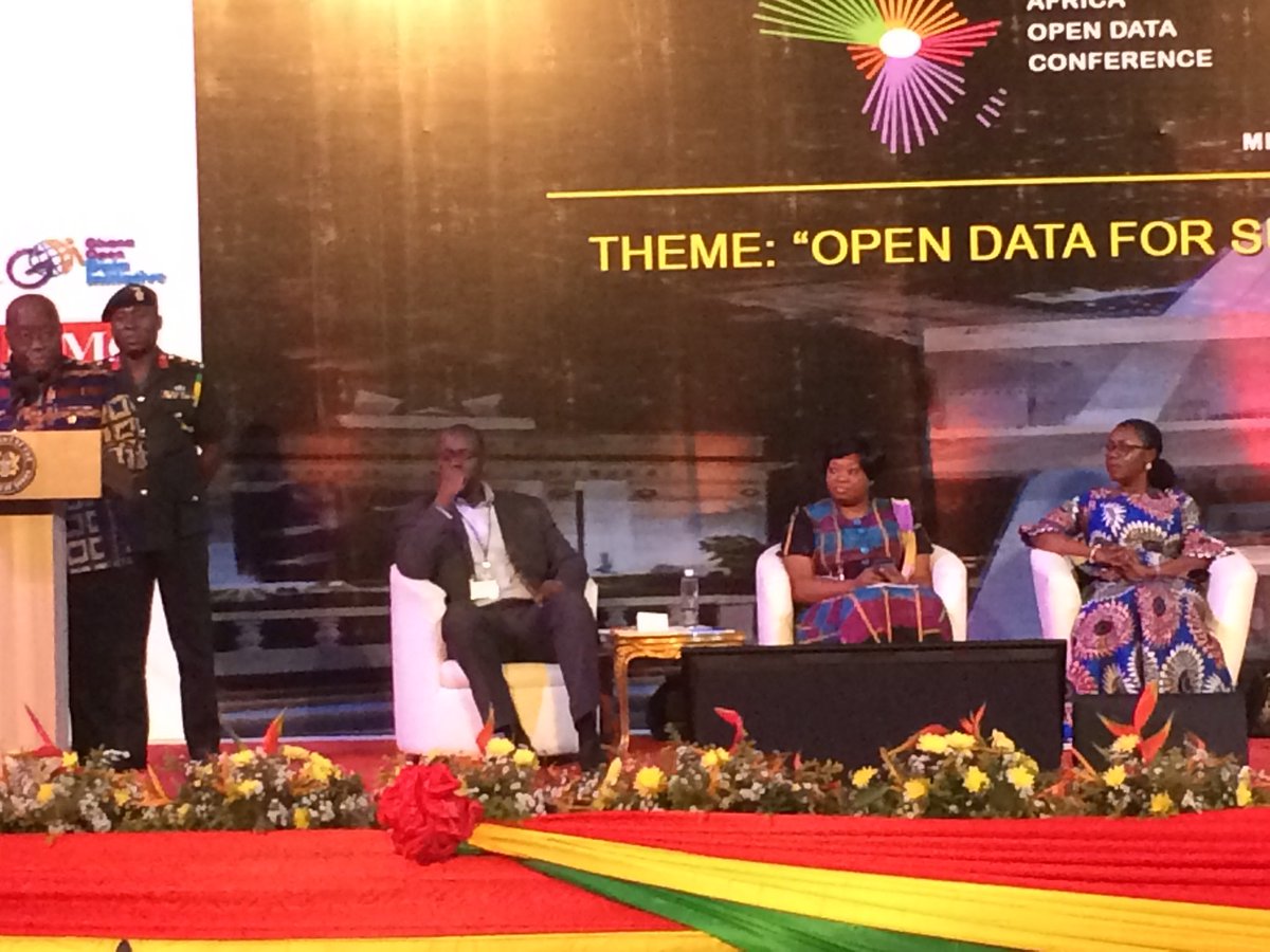 The President of Ghana leading the implementation of open data in his country and will fund a national open data institute #AODC17