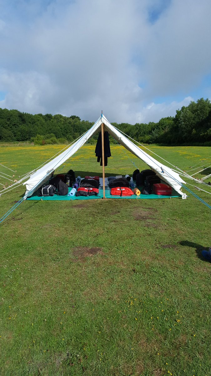 All ready for morning tent inspection at Boys' Brigade Battalion camp.