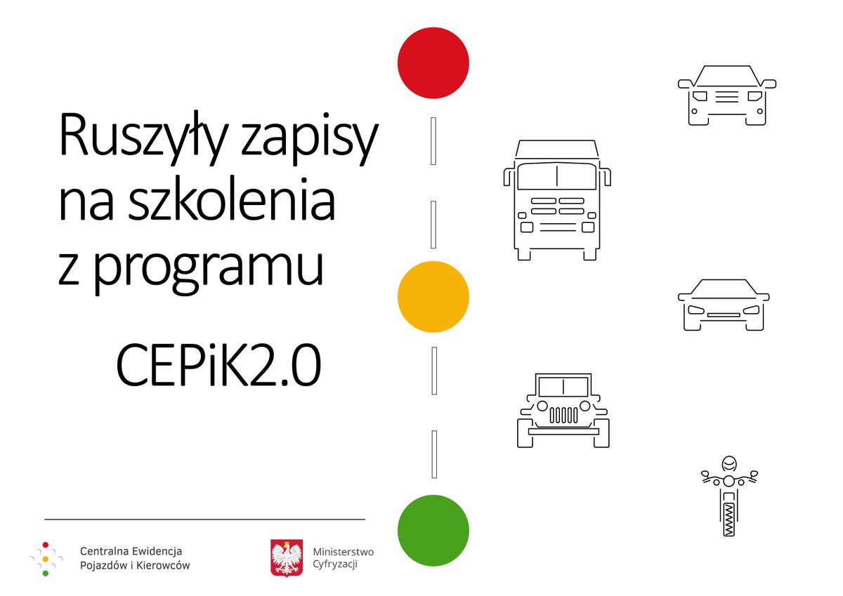 CEPIK2_0's tweet photo. Ruszyły zapisy na szkolenia z programu CEPIK 2.0 | #CEPiK | Szczegóły: https://t.co/L3zbCL3p5b https://t.co/R3ycm7ay7n