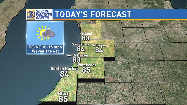 JeffPorterWX's tweet photo. Your #LakeShore #weather #ZonebyZone: middle 80s w/ some t'storms #wwmt #wmiwx https://t.co/IsfjUoQXeb