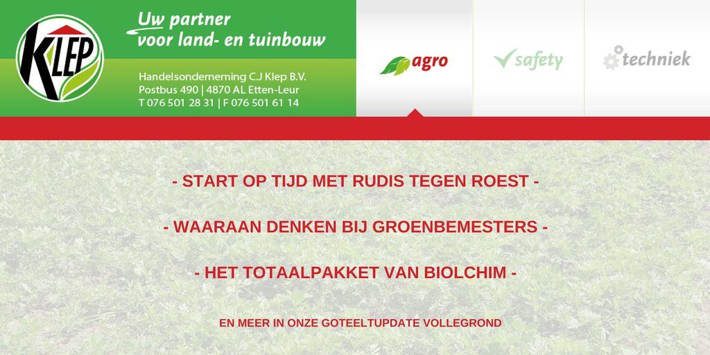 KlepAgro's tweet photo. De GOTeeltUpdate Volle Grond is uit! O.a. met #Biolchim en de regels van het Ecologisch Aandachtsgebied https://t.co/V6N0gQVGav https://t.co/CAdLLcgRRc