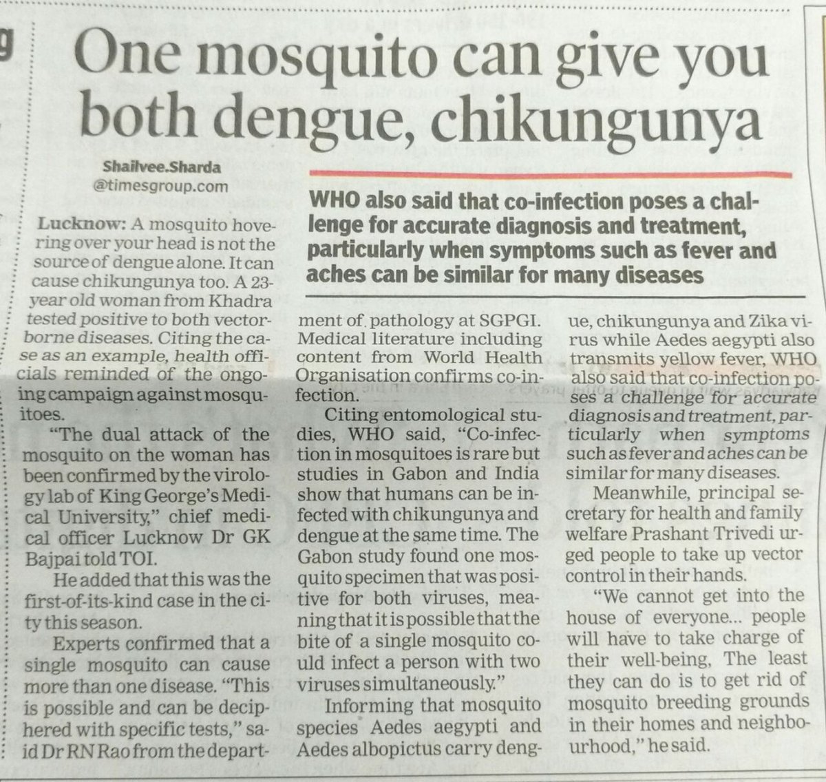 AnantBhan's tweet photo. A single mosquito bite can give you both #dengue and #chikungunya!! https://t.co/PkU2TUKea1