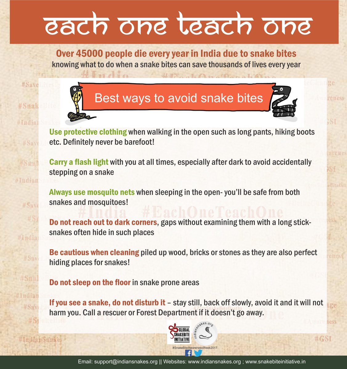 IndianSnakes's tweet photo. Want to know what to do when a snake bites? Or best ways to avoid getting bitten? Here you go! #EachOneTeachOne #Snakebite #Awareness https://t.co/gLCivNHbem