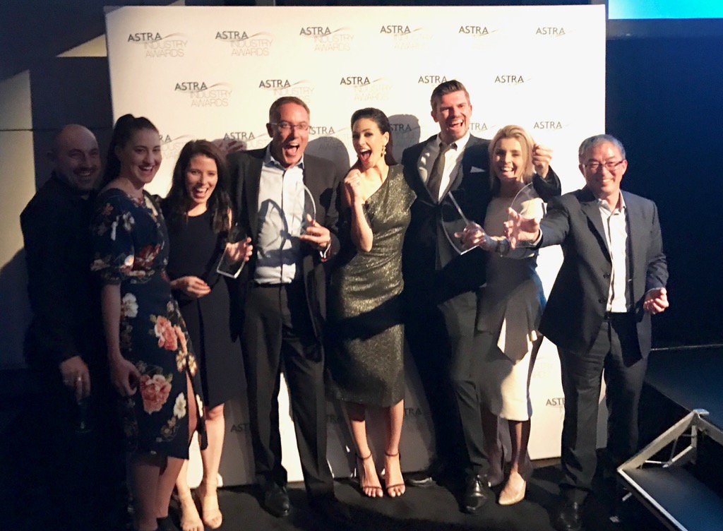 PatrickDelany's tweet photo. Fox League wins ASTRA Channel Brand of the Year plus 3 other Marketing awards. Proud of the whole @foxsportsaus team https://t.co/SnihceWv0K