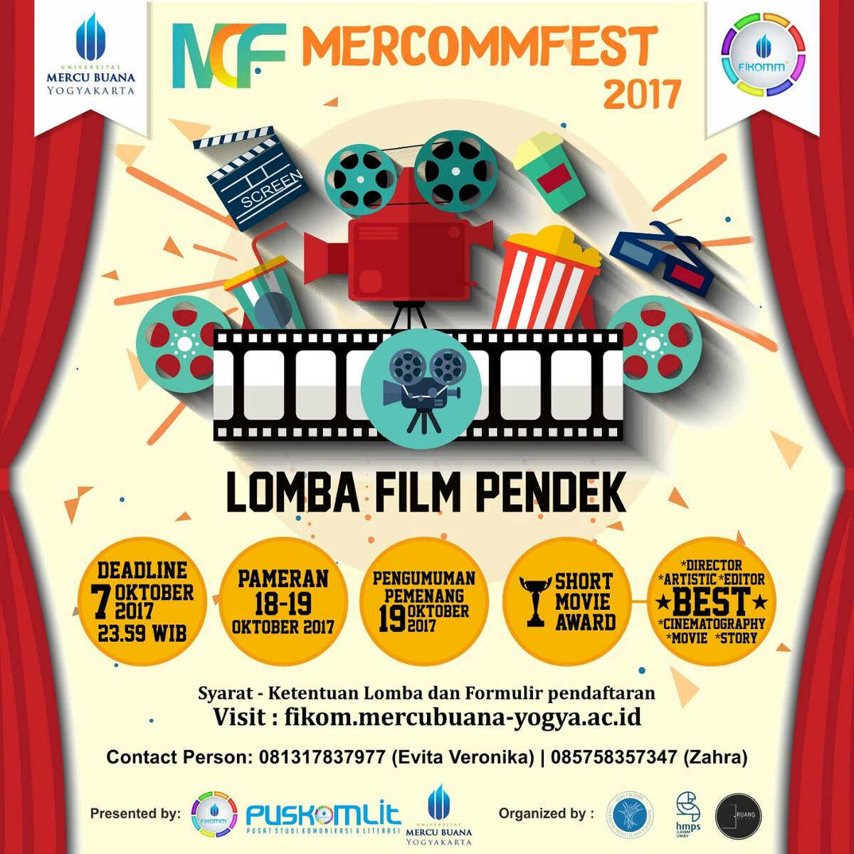 mercommfest's tweet photo. Submit karya film pendek kamu dalam #Mercommfest2017 
More info klik: https://t.co/D99GHpXxDR
Salam kreatif sineas muda Indonesia! https://t.co/nojVTjzsZk
