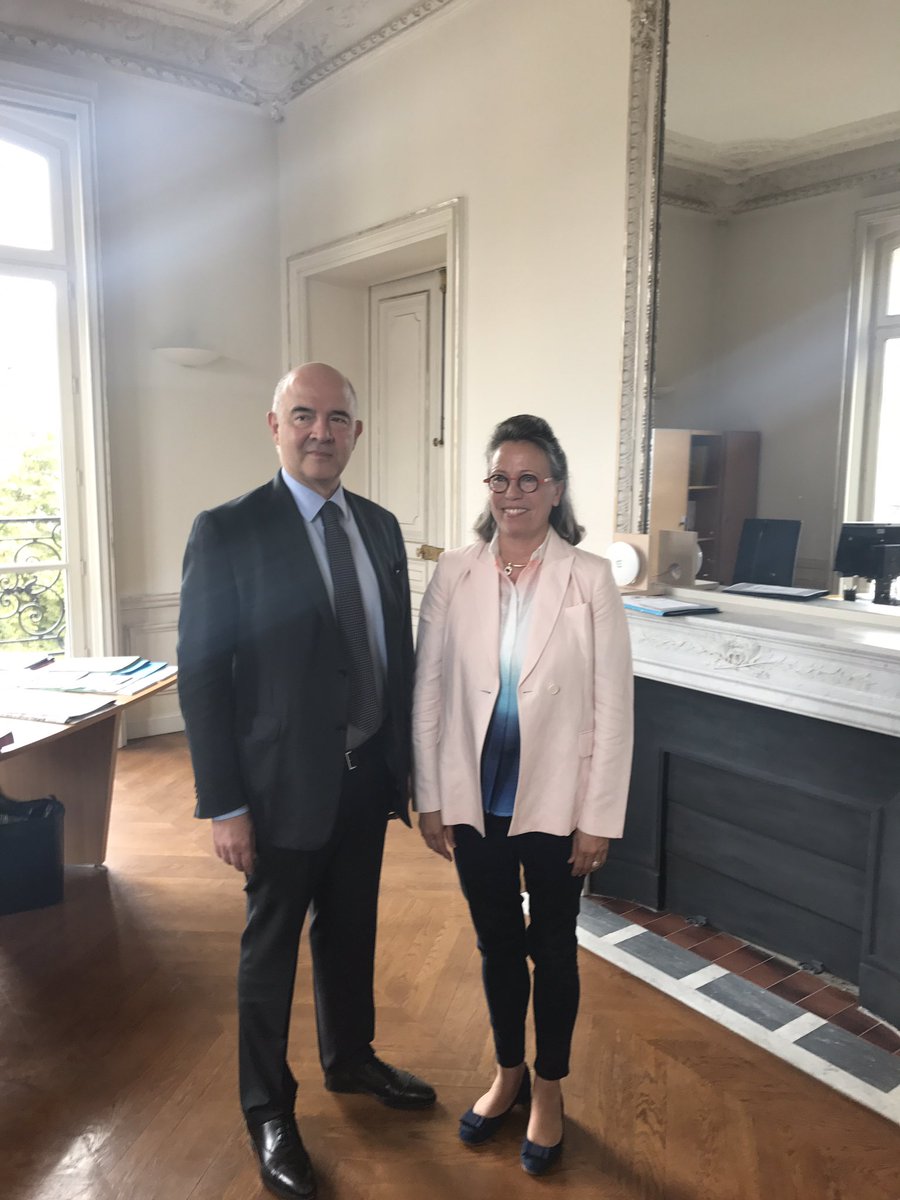 pierremoscovici's tweet photo. Heureux de rencontrer @SabineThillaye pour initier notre travail conjoint au service d'une Europe forte ! #directAN #ComAffUe https://t.co/hKAfcT03Bs
