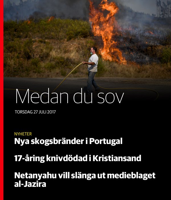 Medan du sov: Världen i korthet den 27 juli.
dn.se/nyheter/varlde…