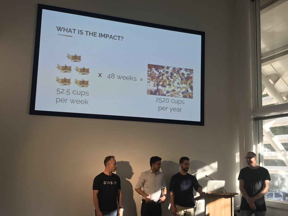 kirstylmiller's tweet photo. Loving the green team's #HackDayDiUS coffee hero initiative to hone in on an everyday change that will have a big environmental impact https://t.co/QTsaEPfBsH