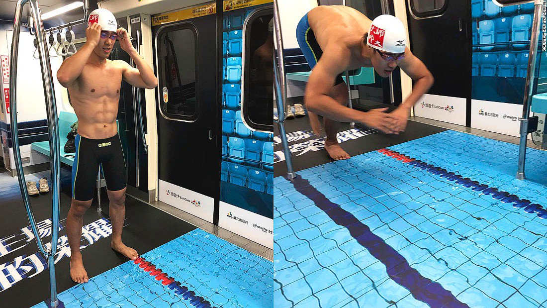 .<a href="/CNNTravel/">CNN Travel</a>: #Swimming in the train? #Taipei turns metro car into pool for #SUTaipei2017. cnn.it/2h3WNkQ @FISUnetwork #Taiwan