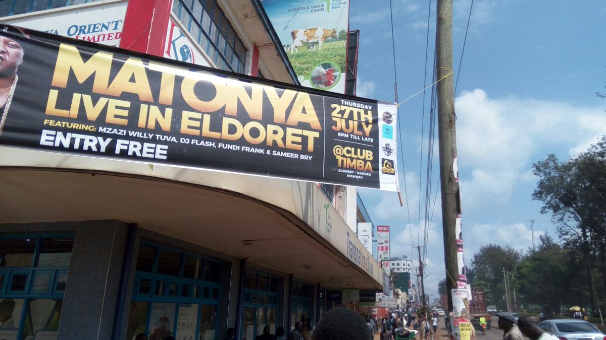 mzaziwillytuva's tweet photo. ELDORET Habari Ndio Hii! Leo Usiku #MsetoCrew Na MATONYA Tunatua Ndani Ya CLUB TIMBA! 

Kama Una Kipaji Jitokeze #MsetoTalentShow https://t.co/rcVqTWTm2S