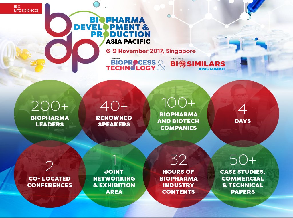 Biopharma Development &amp; Production Week APAC is back on 6-9 November! Get your early bird rates now! biopharmaproduction-asia.com @IBCAsia