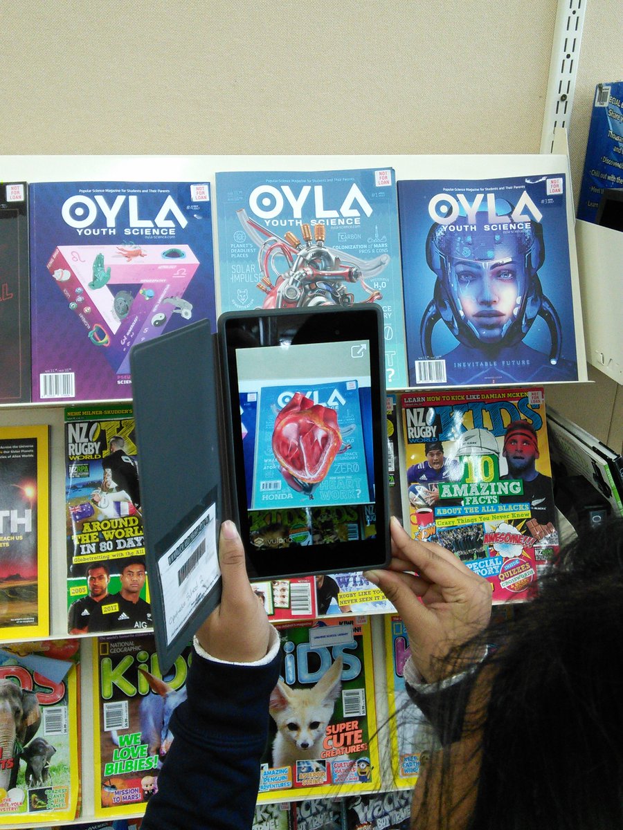 librarylouana's tweet photo. Students are loving the augumented reality covers on OYLA youth science magazines #OPStweeps #oylayouthscience #schoollibrary https://t.co/jC7aYfTYBv
