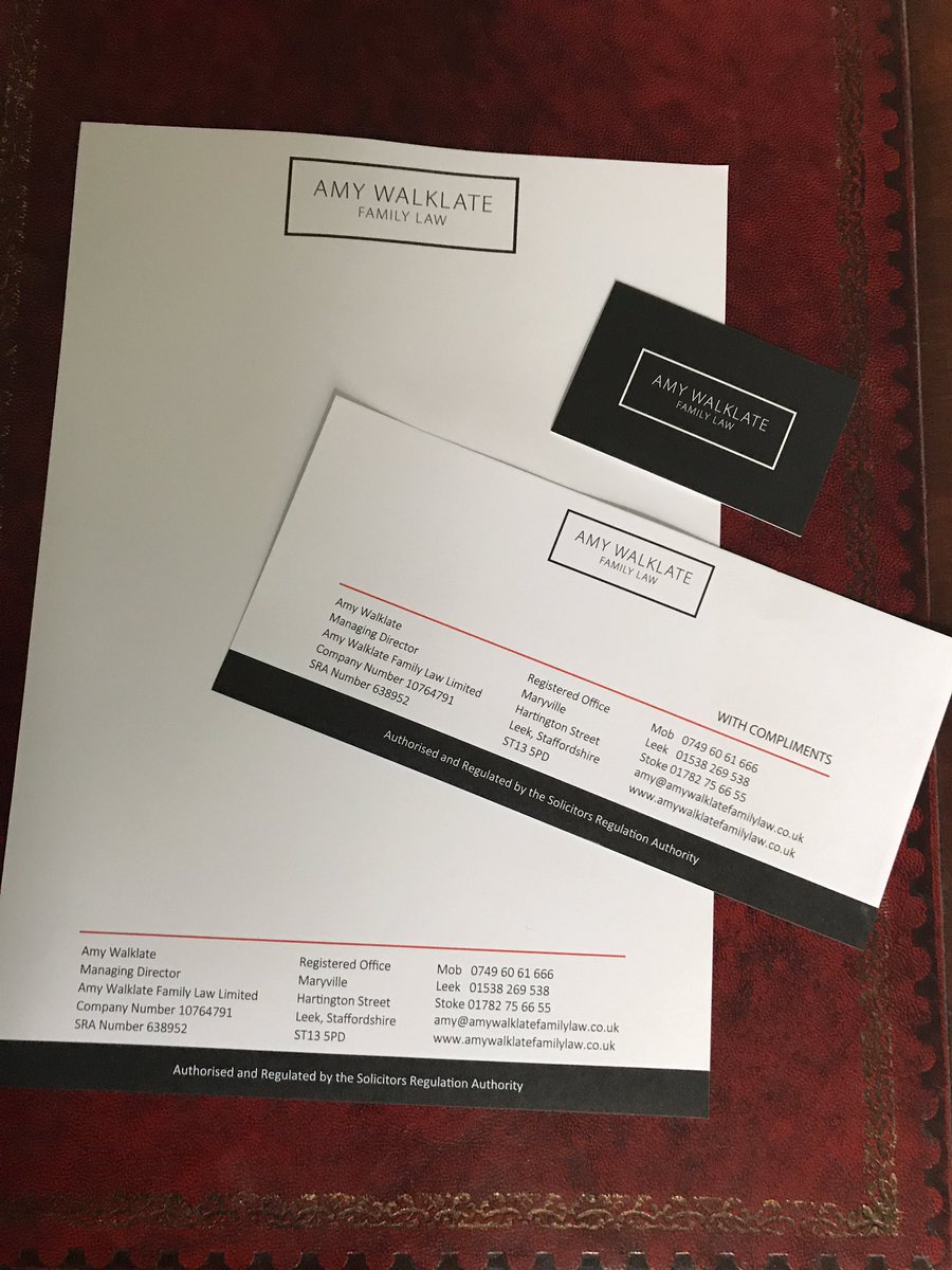 WalklateAmy's tweet photo. Thanks to leeks signs for doing a fab job on my stationery for Amy Walklate Family Law https://t.co/opiXOeaMw2