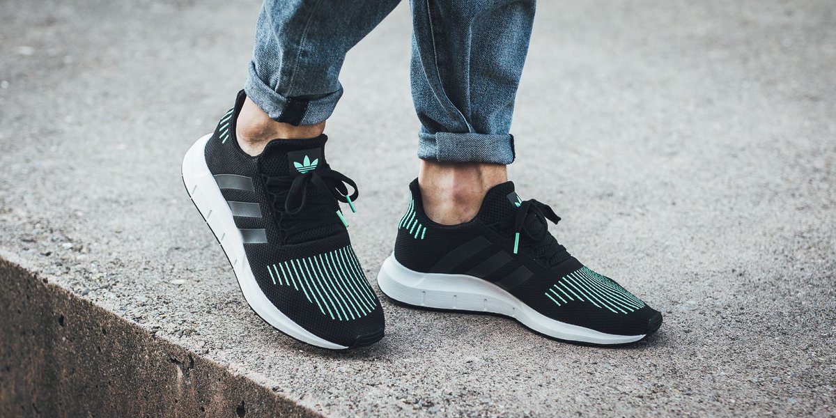 adidas swift run green and black