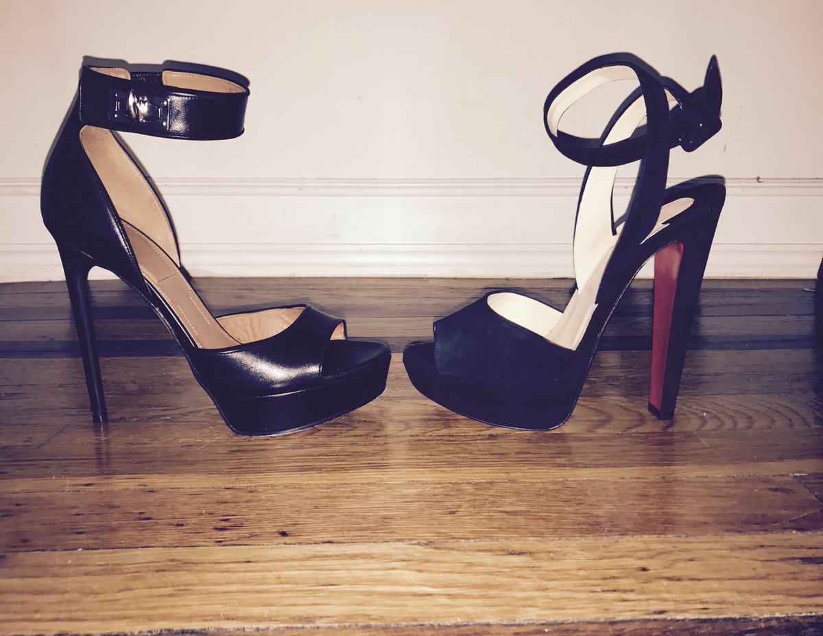 DefconHeels's tweet photo. SOS! Packing is hard. Space left for only one pair. Thick or thin heel? Please help 😰 #defconheels #packing https://t.co/EWgXrVZUCi