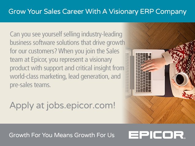 prejithantony's tweet photo. Your window of opportunity is here, work with the Global leader in #ERP. Visit https://t.co/KCN8o3RKqL. #epicor_life https://t.co/ADgobaeaPg