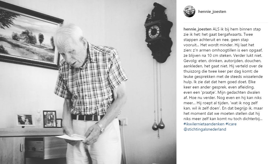 ALS_Limburg's tweet photo. Nadat eerder moeder van Hennie Joesten diagnose #ALS kreeg (en 9 maanden later overleed), strijdt ook haar vader nu dagelijks tegen ALS... https://t.co/J3Rbn83bP5