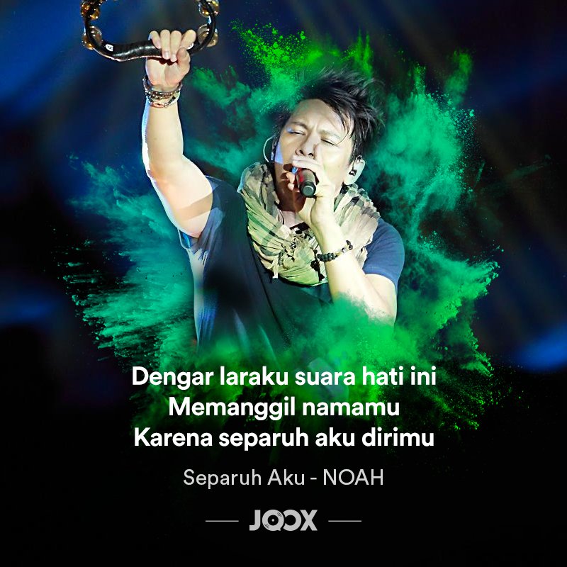 Sambil nunggu konser #JOOXLIVENOAH yang tinggal 2 minggu lagi, latihan nyanyiin lagunya pakai lyric card JOOX yuk!  #JOOXID <a href="/NOAH_ID/">NOAH</a>