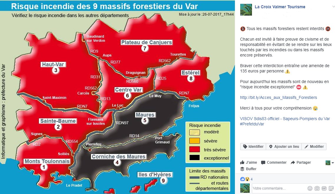 La_Croix_Valmer's tweet photo. 🚷 Tous les massifs forestiers restent interdits 🚳Chacun est invité à faire preuve de civisme et de responsabilité 😪@VISOV1 @SDIS83 @Prefet83 https://t.co/a99KuvbAkN