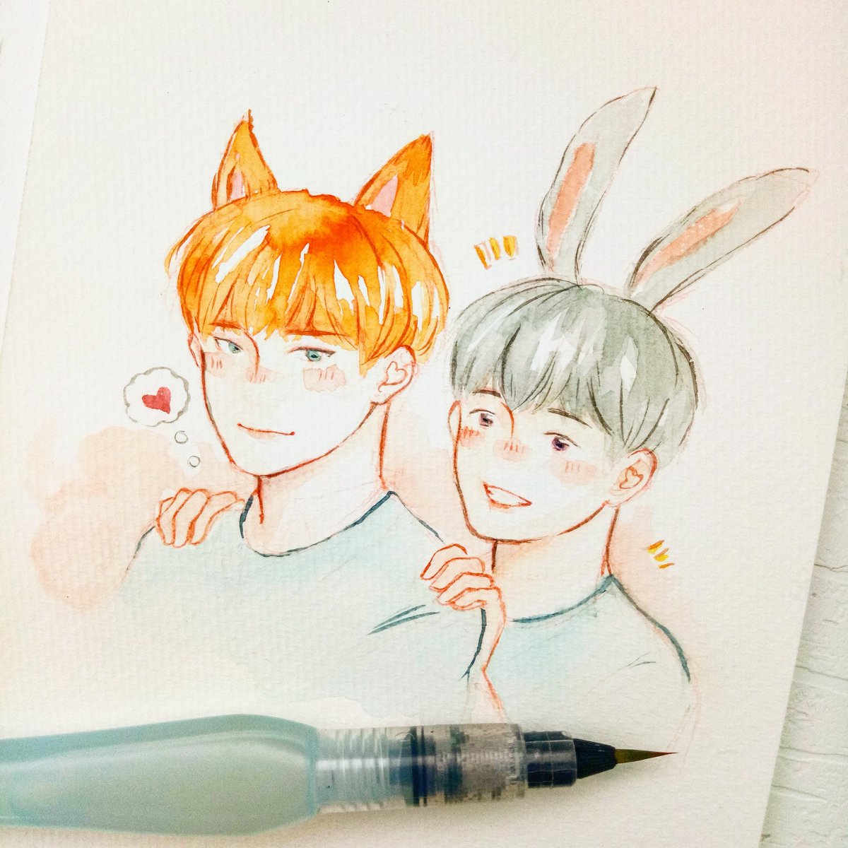 fishhr1017's tweet photo. fox Hoshi and bunny Dino!
#soonchan
Dino photo by @michan_0211 
Who know this Hoshi photo is who take? Pls help me tag this! https://t.co/IpibpEiDRR