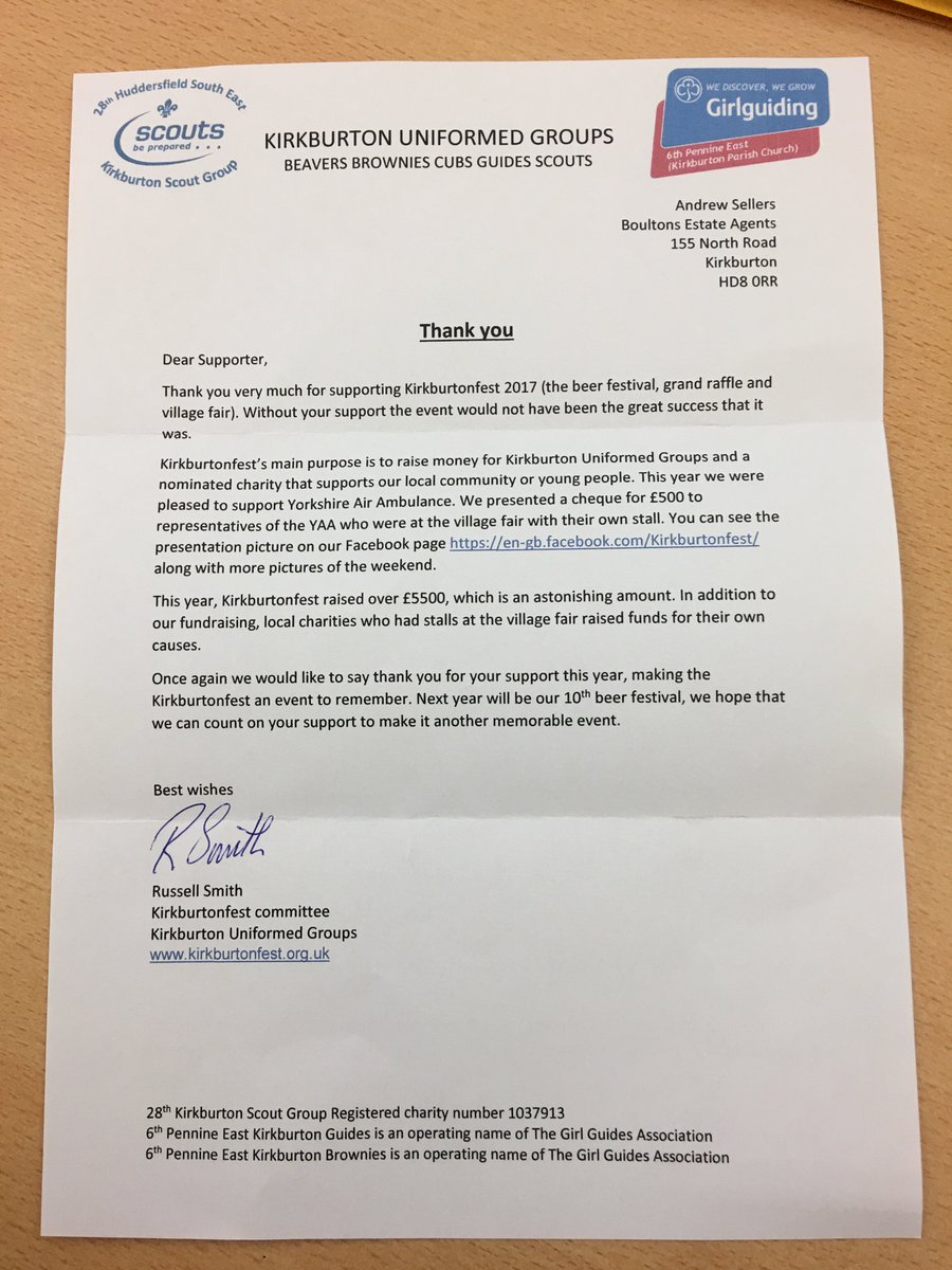BoultonsEA's tweet photo. Always love helping out our local communities! Did you all have fun at the #kirkburtonfest? #boultons #supporter #charity #Kirkburton https://t.co/NtFCAzikzc