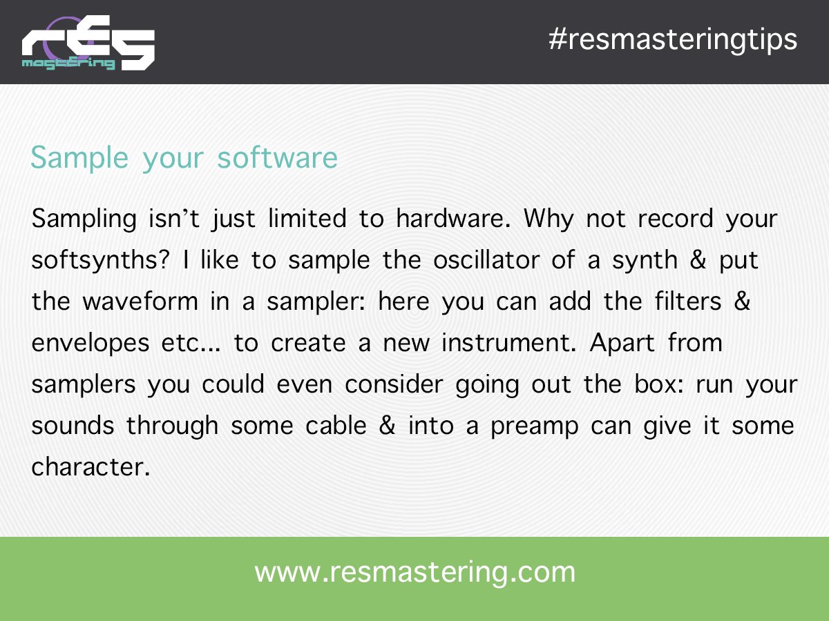 Res Mastering (@resmastering) on Twitter photo Here's a <a href="/ResMastering/">Res Mastering</a> tip on sampling
#resmasteringtips #musicproduction #mixing #sampling Here's a <a href="/ResMastering/">Res Mastering</a> tip on sampling
#resmasteringtips #musicproduction #mixing #sampling