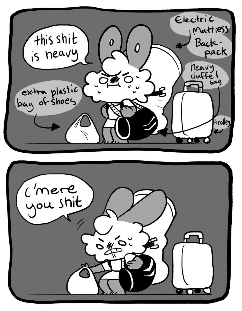 I had 4 heavy bags yesterday omw to the train. I skipped leg day and fell over trying to lift 3 of them 